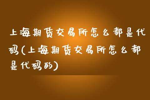 上海期货交易所怎么都是代码(上海期货交易所怎么都是代码的)_https://www.liuyiidc.com_期货软件_第1张