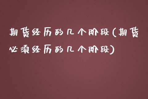 期货经历的几个阶段(期货必须经历的几个阶段)_https://www.liuyiidc.com_国际期货_第1张