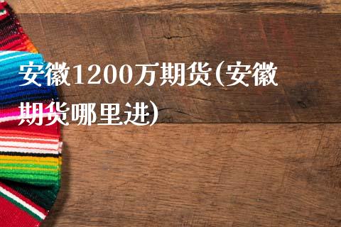 安徽1200万期货(安徽期货哪里进)_https://www.liuyiidc.com_理财品种_第1张