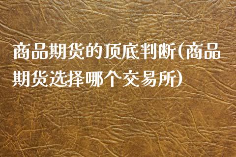 商品期货的顶底判断(商品期货选择哪个交易所)_https://www.liuyiidc.com_期货直播_第1张