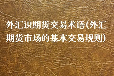 外汇识期货交易术语(外汇期货市场的基本交易规则)_https://www.liuyiidc.com_国际期货_第1张