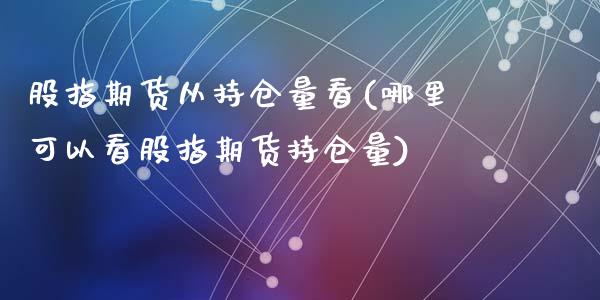 股指期货从持仓量看(哪里可以看股指期货持仓量)_https://www.liuyiidc.com_理财百科_第1张