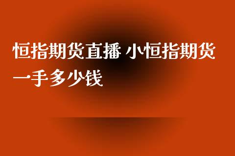 恒指期货直播 小恒指期货一手多少钱_https://www.liuyiidc.com_理财品种_第1张