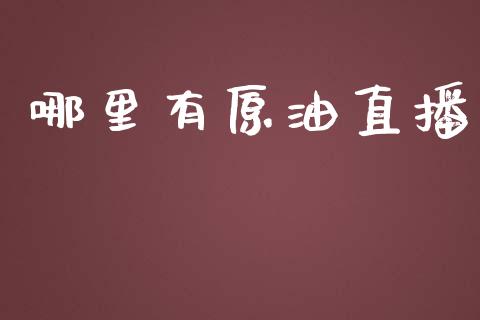 哪里有原油直播_https://www.liuyiidc.com_原油直播室_第1张