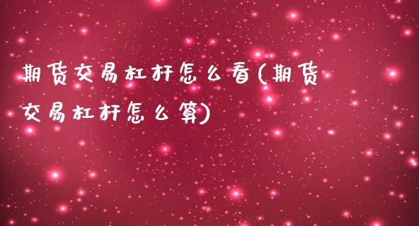 期货交易杠杆怎么看(期货交易杠杆怎么算)_https://www.liuyiidc.com_国际期货_第1张