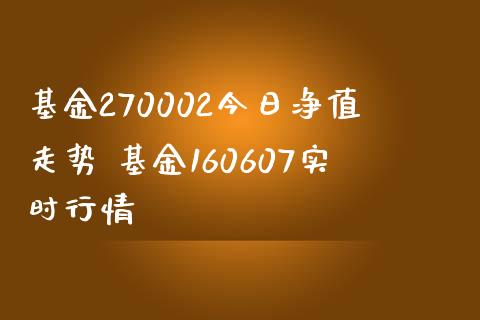 基金270002今日净值走势 基金160607实时行情