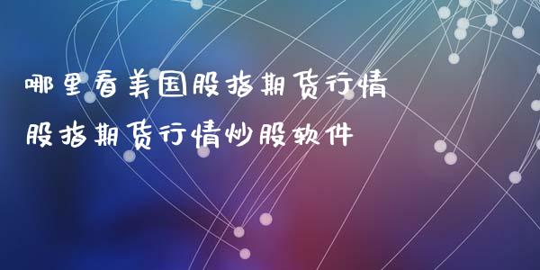 哪里看美国股指期货行情 股指期货行情炒股_https://www.liuyiidc.com_黄金期货_第1张