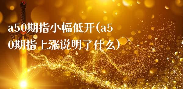 a50期指小幅低开(a50期指上涨说明了什么)_https://www.liuyiidc.com_国际期货_第1张