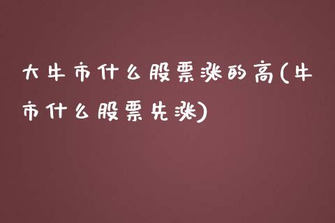 大牛市什么股票涨的高(牛市什么股票先涨)_https://www.liuyiidc.com_理财品种_第1张