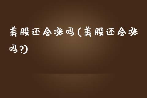 美股还会涨吗(美股还会涨吗?)_https://www.liuyiidc.com_股票理财_第1张