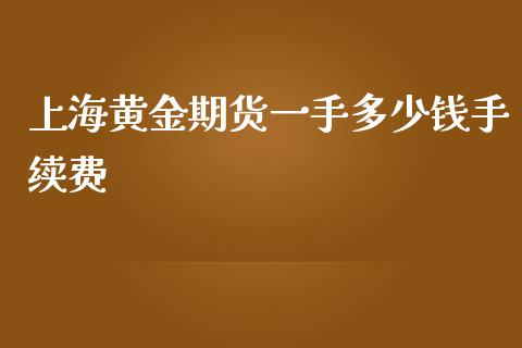 上海黄金期货一手多少钱手续费_https://www.liuyiidc.com_黄金期货_第1张