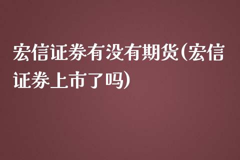 宏信证券有没有期货(宏信证券上市了吗)_https://www.liuyiidc.com_期货知识_第1张