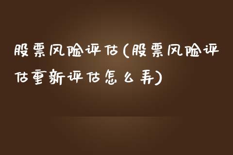 股票风险评估(股票风险评估重新评估怎么弄)_https://www.liuyiidc.com_股票理财_第1张