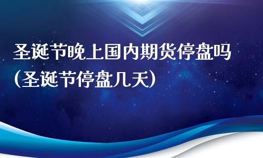 圣诞节晚上国内期货停盘吗(圣诞节停盘几天)_https://www.liuyiidc.com_期货软件_第1张