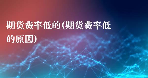 期货费率低的(期货费率低的原因)_https://www.liuyiidc.com_期货品种_第1张