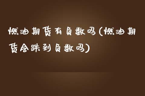 燃油期货有负数吗(燃油期货会跌到负数吗)_https://www.liuyiidc.com_股票理财_第1张