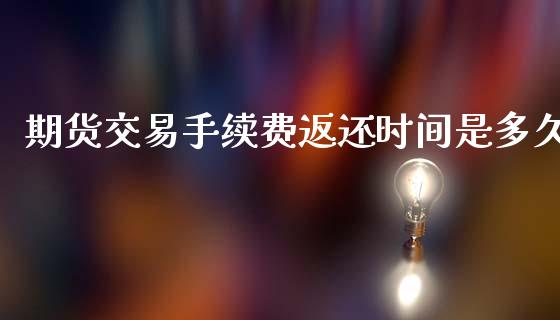 期货交易手续费返还时间是多久_https://www.liuyiidc.com_期货交易所_第1张