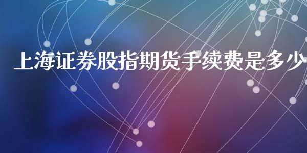 上海证券股指期货手续费是多少_https://www.liuyiidc.com_期货软件_第1张