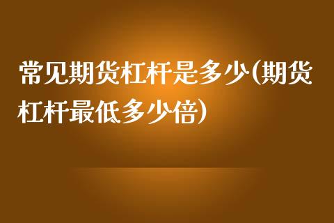 常见期货杠杆是多少(期货杠杆最低多少倍)_https://www.liuyiidc.com_理财百科_第1张