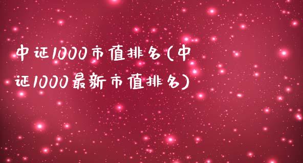 中证1000市值排名(中证1000最新市值排名)_https://www.liuyiidc.com_期货直播_第1张