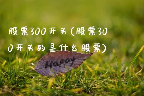 股票300开头(股票300开头的是什么股票)_https://www.liuyiidc.com_股票理财_第1张