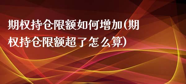 期权持仓限额如何增加(期权持仓限额超了怎么算)_https://www.liuyiidc.com_期货理财_第1张