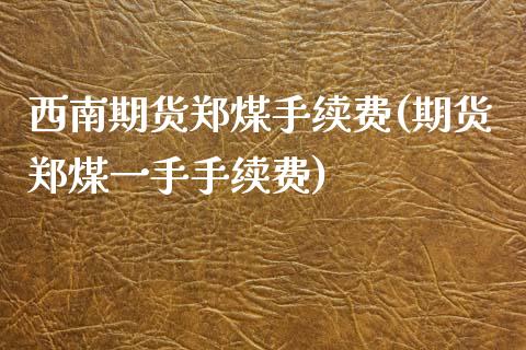 西南期货郑煤手续费(期货郑煤一手手续费)_https://www.liuyiidc.com_国际期货_第1张