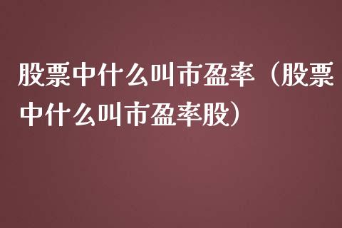 股票中什么叫市盈率（股票中什么叫市盈率股）_https://www.liuyiidc.com_股票理财_第1张