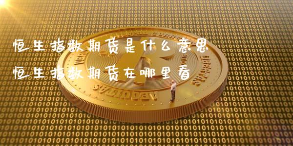 恒生指数期货是什么意思 恒生指数期货在哪里看_https://www.liuyiidc.com_恒生指数_第1张