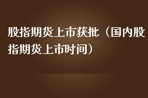 股指期货上市获批（国内股指期货上市时间）_https://www.liuyiidc.com_理财百科_第1张