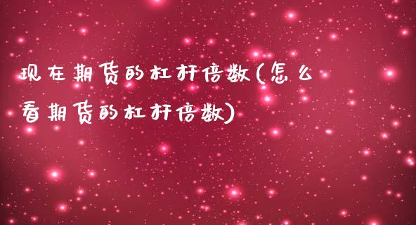 现在期货的杠杆倍数(怎么看期货的杠杆倍数)_https://www.liuyiidc.com_期货品种_第1张