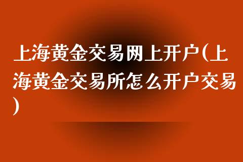 上海黄金交易网上开户(上海黄金交易所怎么开户交易)_https://www.liuyiidc.com_期货知识_第1张