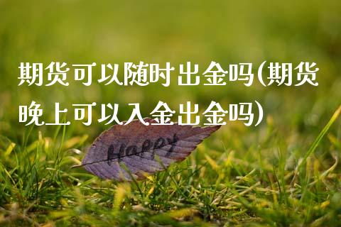 期货可以随时出金吗(期货晚上可以入金出金吗)_https://www.liuyiidc.com_期货直播_第1张