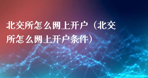 北交所怎么网上（北交所怎么网上条件）_https://www.liuyiidc.com_原油直播室_第1张