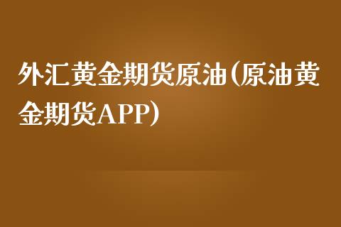 外汇黄金期货原油(原油黄金期货APP)_https://www.liuyiidc.com_股票理财_第1张