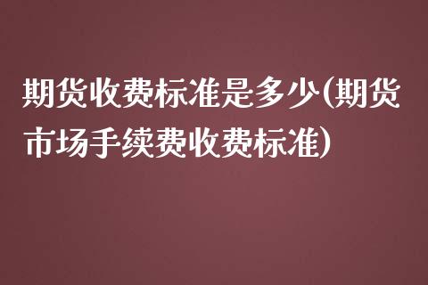 期货收费标准是多少(期货市场手续费收费标准)_https://www.liuyiidc.com_期货交易所_第1张