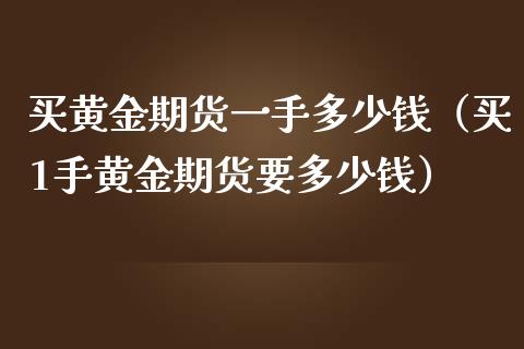 买黄金期货一手多少钱（买1手黄金期货要多少钱）_https://www.liuyiidc.com_黄金期货_第1张