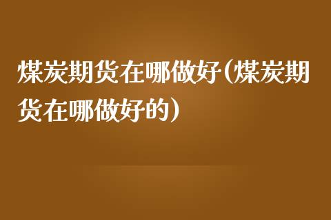 煤炭期货在哪做好(煤炭期货在哪做好的)_https://www.liuyiidc.com_股票理财_第1张