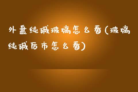 外盘纯碱玻璃怎么看(玻璃纯碱后市怎么看)_https://www.liuyiidc.com_期货理财_第1张