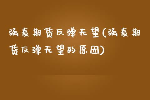 强麦期货反弹无望(强麦期货反弹无望的原因)_https://www.liuyiidc.com_期货交易所_第1张