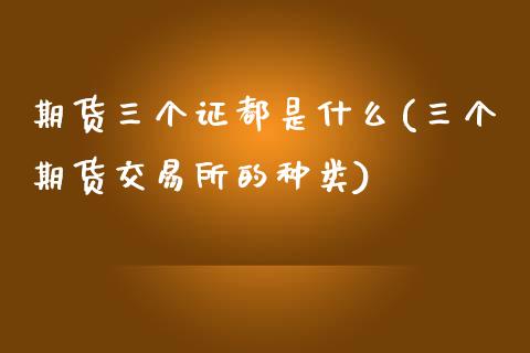 期货三个证都是什么(三个期货交易所的种类)_https://www.liuyiidc.com_国际期货_第1张