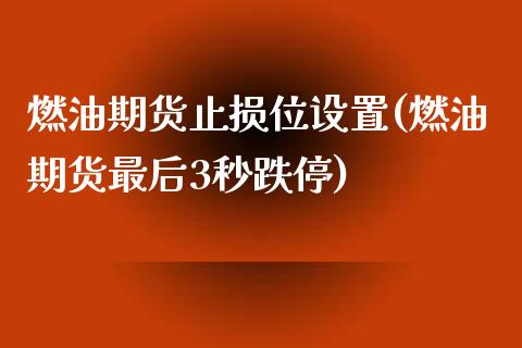 燃油期货止损位设置(燃油期货最后3秒跌停)_https://www.liuyiidc.com_黄金期货_第1张