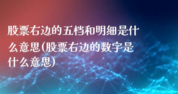 股票右边的五档和明细是什么意思(股票右边的数字是什么意思)_https://www.liuyiidc.com_股票理财_第1张