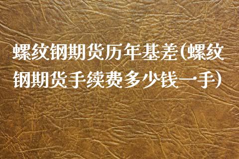 螺纹钢期货历年基差(螺纹钢期货手续费多少钱一手)_https://www.liuyiidc.com_期货直播_第1张