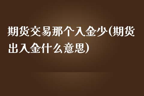 期货交易那个入金少(期货出入金什么意思)_https://www.liuyiidc.com_期货品种_第1张