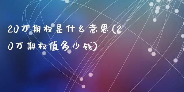 20万期权是什么意思(20万期权值多少钱)_https://www.liuyiidc.com_恒生指数_第1张