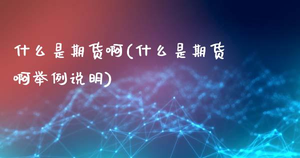 什么是期货啊(什么是期货啊举例说明)_https://www.liuyiidc.com_国际期货_第1张