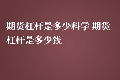 期货杠杆是多少科学 期货杠杆是多少钱_https://www.liuyiidc.com_理财百科_第1张