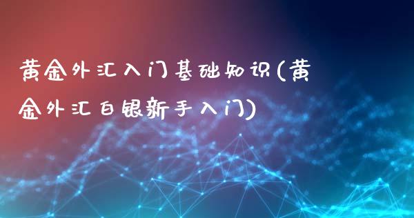 黄金外汇入门基础知识(黄金外汇白银新手入门)_https://www.liuyiidc.com_理财百科_第1张