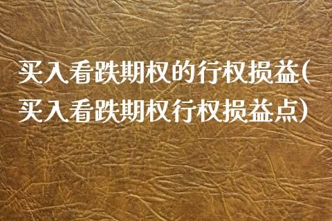 买入看跌期权的行权损益(买入看跌期权行权损益点)_https://www.liuyiidc.com_国际期货_第1张